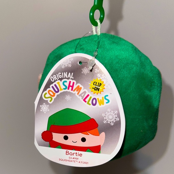 New Nick, Dawn, Carol, and Bartie Squishmallows 2022 Christmas Clip Set of 4 - Picture 10 of 10